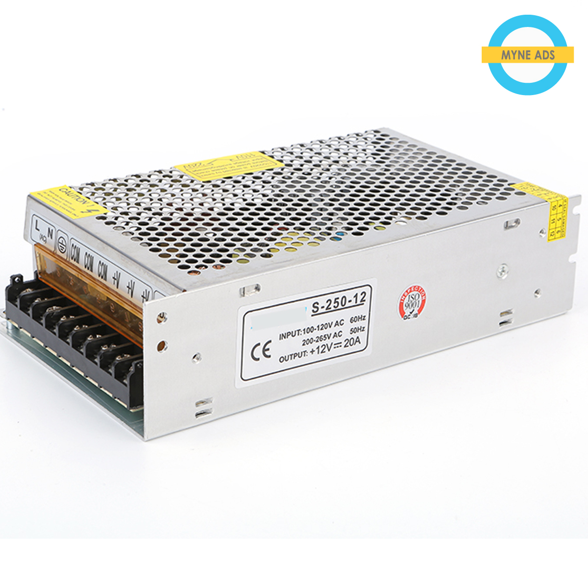 Power Supply 12 Volts 240 Watts Myne Inc